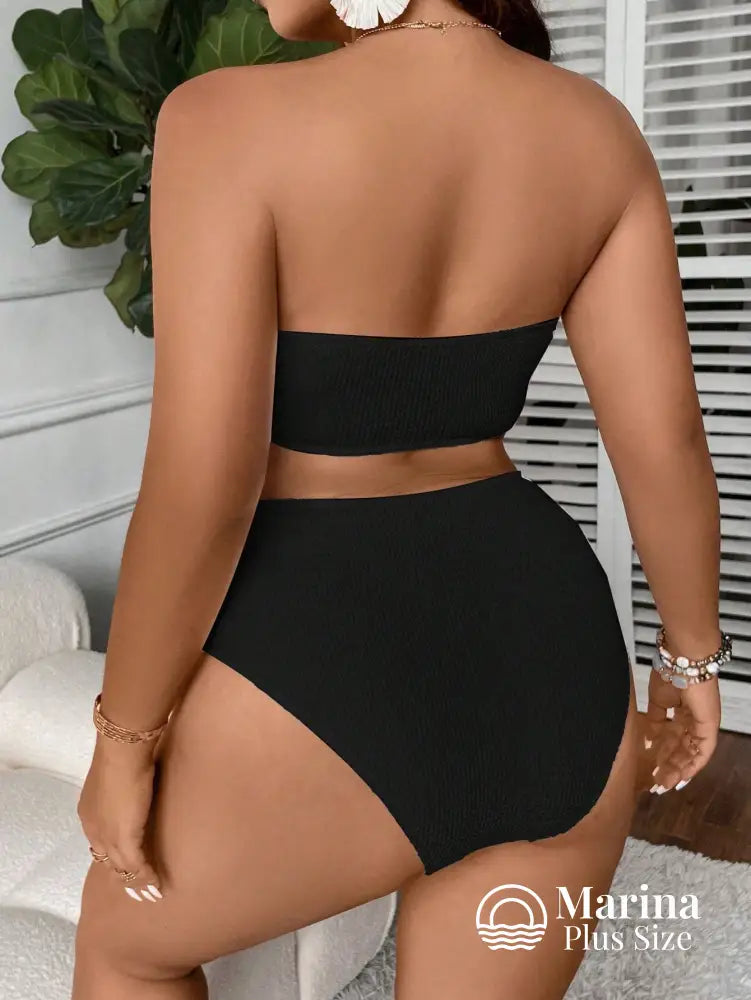 Biquíni Tomara Que Caia Hot Pant Texturizado Plus Size Biquíni Tomara Que Caia Hot Pant Texturizado Plus Size