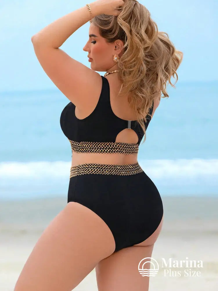 Biquíni Top Amarração Faixa Trançada Plus Size Biquíni Top Amarração Faixa Trançada Plus Size