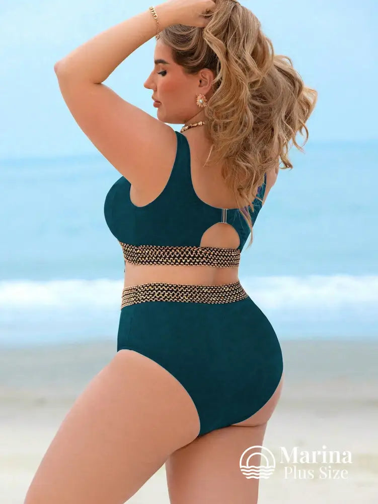 Biquíni Top Amarração Faixa Trançada Plus Size Biquíni Top Amarração Faixa Trançada Plus Size