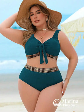 Biquíni Top Amarração Faixa Trançada Plus Size Biquíni Top Amarração Faixa Trançada Plus Size
