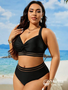 Biquíni Top Cruzado Cintura Alta Com Tiras Plus Size Biquíni Top Cruzado Cintura Alta Com Tiras Plus Size