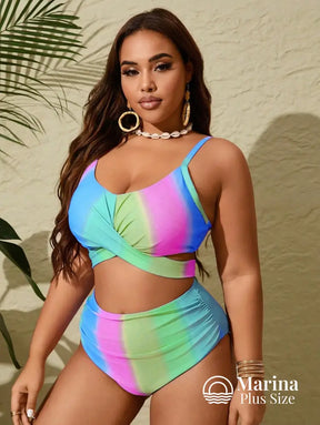 Biquíni Top Cruzado Cintura Alta Plus Size Biquíni Top Cruzado Cintura Alta Plus Size