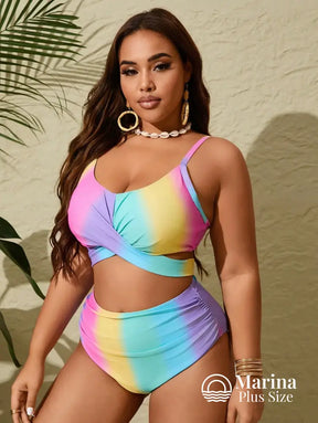 Biquíni Top Cruzado Cintura Alta Plus Size Biquíni Top Cruzado Cintura Alta Plus Size