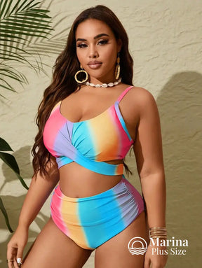 Biquíni Top Cruzado Cintura Alta Plus Size Biquíni Top Cruzado Cintura Alta Plus Size