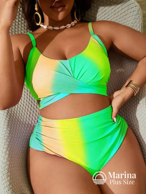 Biquíni Top Cruzado Cintura Alta Plus Size Cor 2 / G Biquíni Top Cruzado Cintura Alta Plus Size