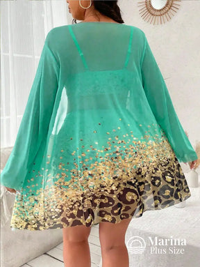 Conjunto Biquíni 3 Peças Estampa Animal Print Plus Size Conjunto Biquíni 3 Peças Estampa Animal Print Plus Size