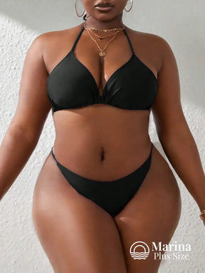 Conjunto Biquíni 3 Peças Saída Sheer Drapeada Plus Size Conjunto Biquíni 3 Peças Saída Sheer Drapeada Plus Size