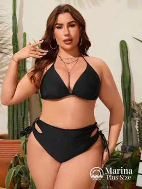 Conjunto Praia Blusa Estampada E Calcinha Lateral Plus Size Conjunto Praia Estampa Tropical Com Calça Leve Plus Size