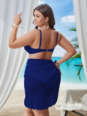 Conjunto Praia Top Alças Douradas Pareô Assimétrico Plus Size Conjunto Praia Top Alças Douradas Pareô Assimétrico Plus