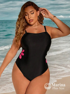 Maiô Clássico Recortes Vazados Laterais Modelagem Plus Size Rosa / G Maiô Clássico Recortes Vazados Laterais Modelagem