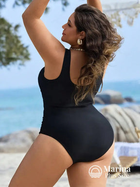 Maiô Elegante Detalhe Rendada Na Cintura Plus Size Maiô Elegante Detalhe Rendada Na Cintura Plus Size