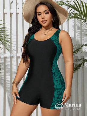 Maiô Esportivo Shorts Embutido Painéis Estampados Plus Size Maiô Esportivo Shorts Embutido Painéis Estampados Plus Size