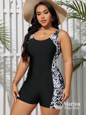 Maiô Esportivo Shorts Embutido Painéis Estampados Plus Size Maiô Esportivo Shorts Embutido Painéis Estampados Plus Size