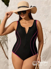 Maiô Esportivo Zíper Frontal Recortes Laterais Plus Size Preto / G Maiô Esportivo Zíper Frontal Recortes Laterais Plus