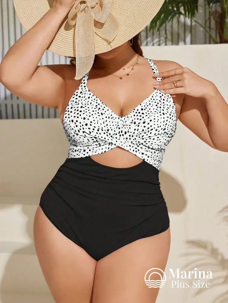 Maiô Poá Recorte Frontal Alças Cruzadas Plus Size Preto / G Maiô Poá Recorte Frontal Alças Cruzadas Plus Size