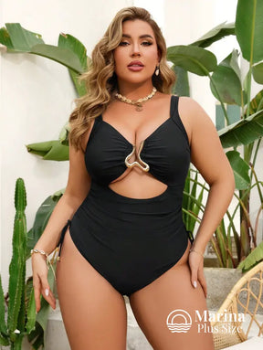 Maiô Recortes Aviamento Central Sustentação Plus Size Maiô Recortes Aviamento Central Sustentação Plus Size
