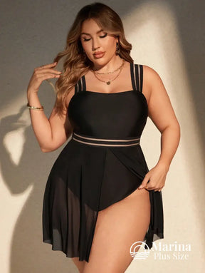 Maiô Saia Tule Assimétrica Cintura Marcada Plus Size Maiô Saia Tule Assimétrica Cintura Marcada Plus Size
