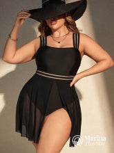 Maiô Saia Tule Assimétrica Cintura Marcada Plus Size Preto / G Maiô Saia Tule Assimétrica Cintura Marcada Plus Size