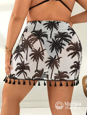 Saída De Praia Curta Pareô Tassels Plus Size Saída De Praia Curta Pareô Tassels Plus Size