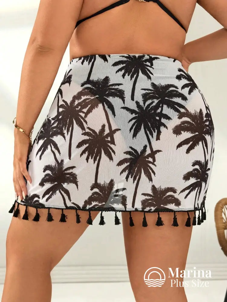 Saída De Praia Curta Pareô Tassels Plus Size Saída De Praia Curta Pareô Tassels Plus Size