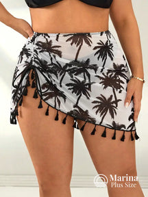 Saída De Praia Curta Pareô Tassels Plus Size Branco / G Saída De Praia Curta Pareô Tassels Plus Size