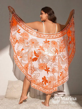 Saída De Praia Longa Pareô Estampa Floral Suave Plus Size Saída De Praia Longa Pareô Estampa Floral Suave Plus Size