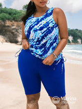 Tankini Esportivo Estampa Ocean Wave Short Integrado Plus Size Azul / G Tankini Esportivo Estampa Ocean Wave Short