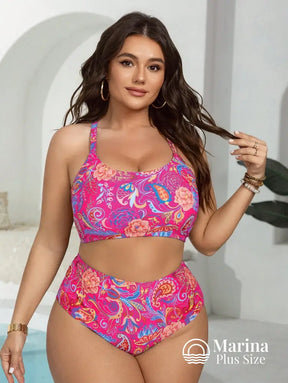 Tankini Regata Lisa Estampa Paisley Plus Size Tankini Regata Lisa Estampa Paisley Plus Size