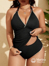 Tankini Texturizado Decote Cruzado Elegante Plus Size Preto / G Tankini Texturizado Decote Cruzado Elegante Plus Size